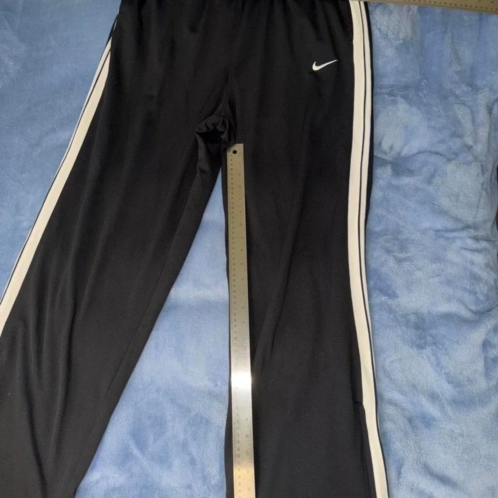 Nike Basketball Pants‎ Men size xl Black White Striped Ankle Zip Sweatpants Y2K